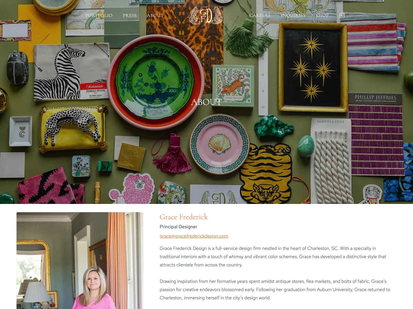 Grace Frederick Design Press Page
